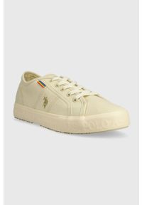 U.S. Polo Assn. tenisówki MAREW damskie. Nosek buta: okrągły. Zapięcie: sznurówki. Kolor: beżowy. Materiał: guma #4