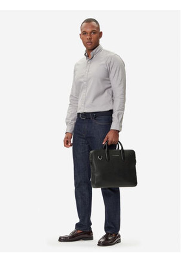 TOMMY HILFIGER - Tommy Hilfiger Torba na laptopa Th Business Leather Computer Bag AM0AM13642 Czarny. Kolor: czarny. Materiał: skóra