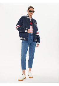 Tommy Jeans Kurtka bomber Letterman DW0DW18306 Granatowy Relaxed Fit. Kolor: niebieski. Materiał: syntetyk