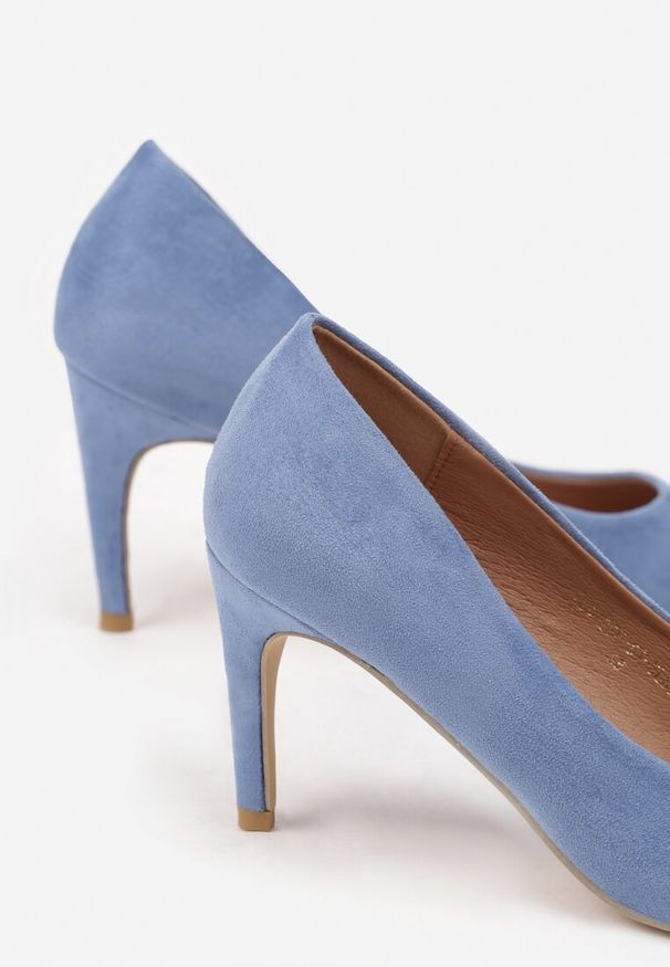 Renee - Jasnoniebieskie Casualowe Szpilki Vices z Wkładką ze Skóry Naturalnej Cleinae. Okazja: na co dzień. Kolor: niebieski. Materiał: skóra. Obcas: na szpilce. Styl: casual. Wysokość obcasa: średni