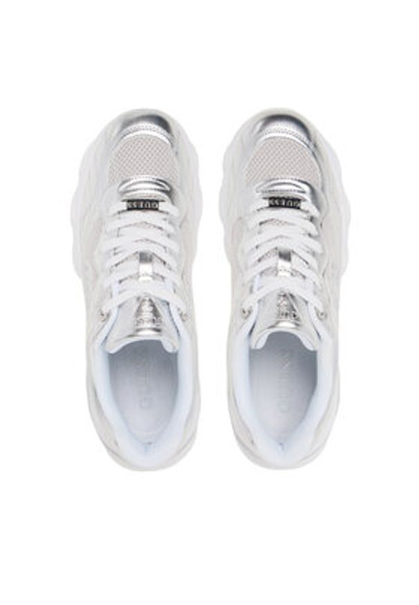 Guess Sneakersy FLFMRZ ELE12 Srebrny. Kolor: srebrny. Materiał: skóra