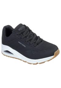 skechers - Buty na co dzień damskie SKECHERS UNO STAND ON AIR eko skóra. Okazja: na co dzień. Kolor: czarny. Materiał: skóra