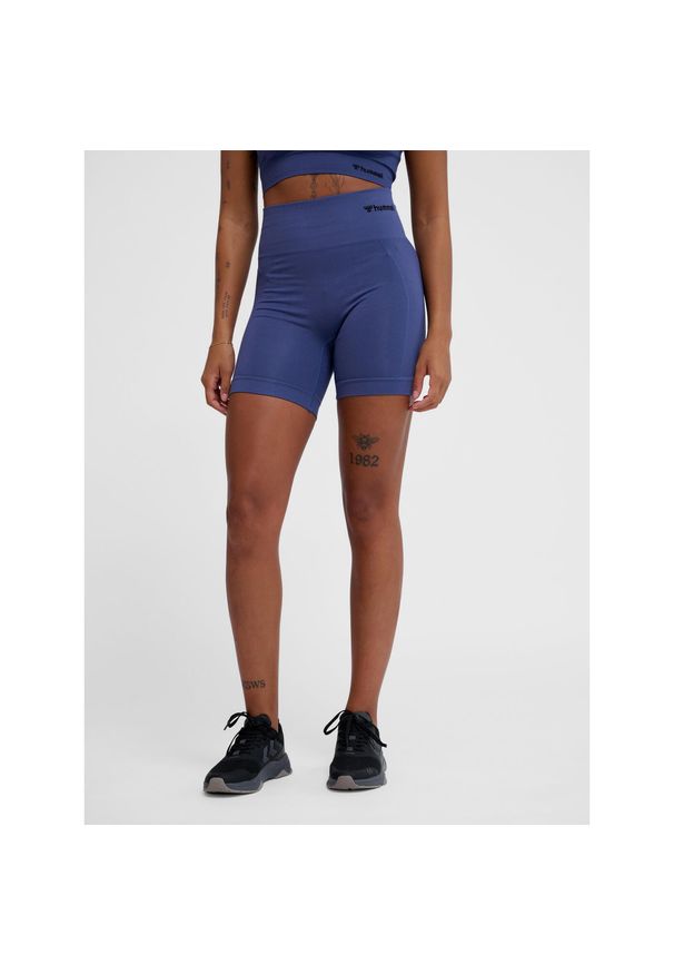 Damskie szorty bezszwowe Hummel TIF. Kolor: niebieski. Sport: fitness, joga i pilates