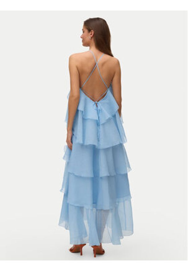 Vero Moda Sukienka letnia Delillah 10338846 Niebieski jasny Regular Fit. Kolor: niebieski. Materiał: syntetyk. Sezon: lato