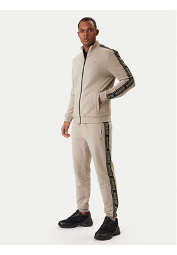 Guess Bluza Z2YQ12 K6ZS1 Beżowy Regular Fit. Kolor: beżowy. Materiał: bawełna