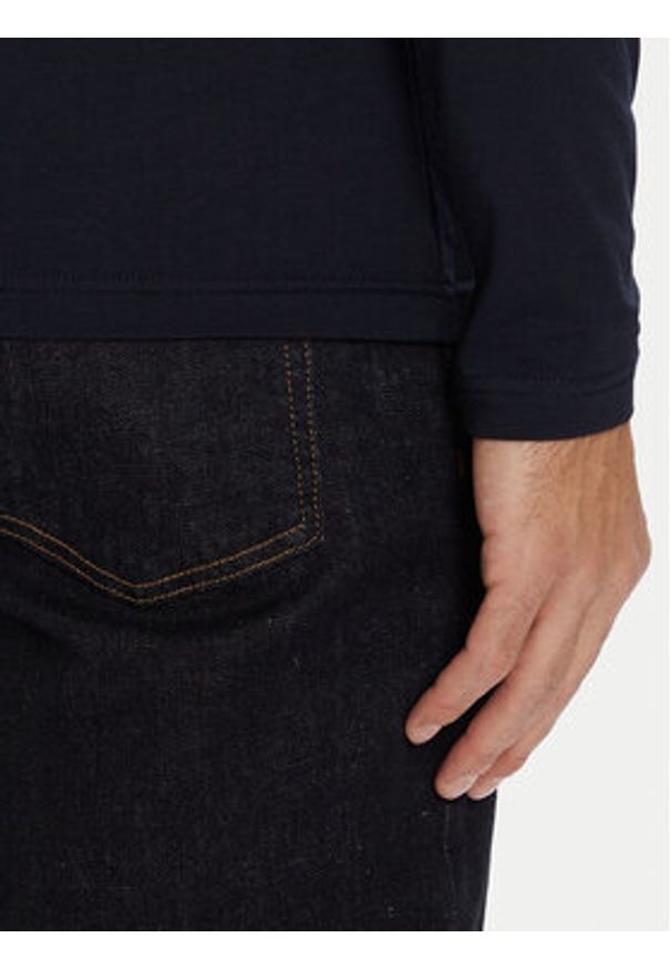 TOMMY HILFIGER - Tommy Hilfiger Longsleeve Stretch Tee MW0MW10804 Granatowy Slim Fit. Kolor: niebieski. Materiał: bawełna. Długość rękawa: długi rękaw