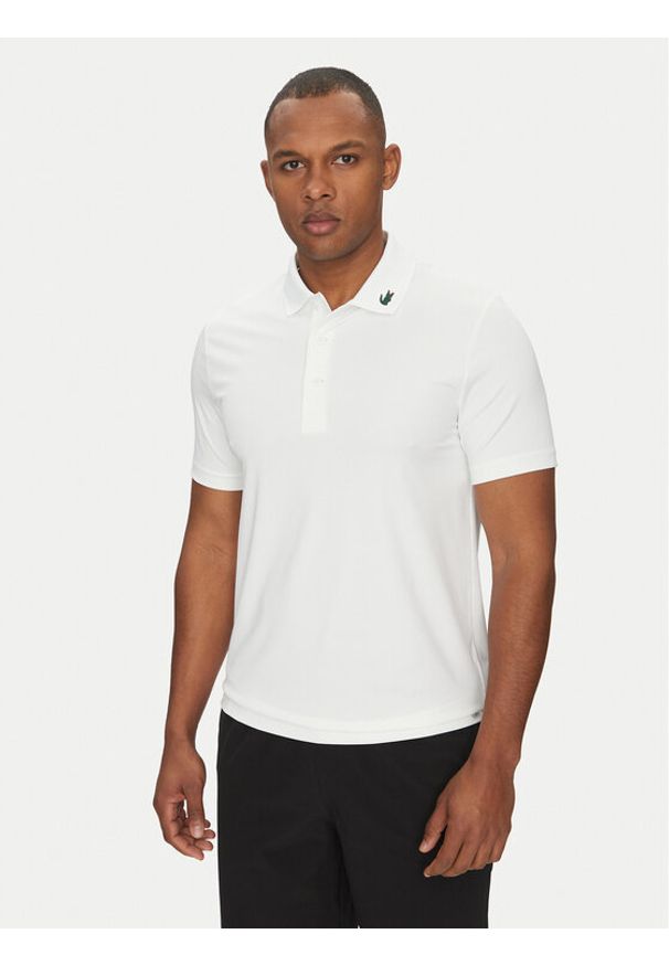 Lacoste Polo DH2341 Biały Regular Fit. Typ kołnierza: polo. Kolor: biały. Materiał: syntetyk