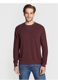 Sisley Sweter 10C1S100L Bordowy Regular Fit. Kolor: czerwony. Materiał: bawełna