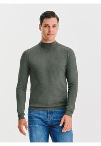 Pako Lorente - PAKO LORENTE - Półgolf męski w zielonym kolorze. Kolor: szary, zielony, czerwony, niebieski. Materiał: wiskoza, nylon. Wzór: ze splotem, gładki #1