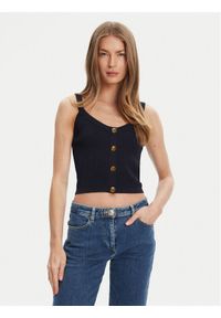 Guess Top W5YR10 Z0130 Granatowy Regular Fit. Kolor: niebieski. Materiał: syntetyk