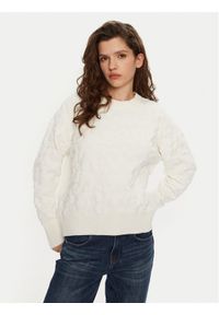 DKNY Sweter P4MSAQ51 Écru Regular Fit. Materiał: wiskoza