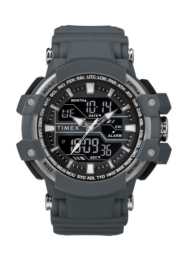 Timex - Zegarek TW5M22600. Rodzaj zegarka: cyfrowe. Kolor: szary. Materiał: syntetyk, materiał, koronka