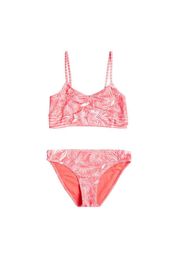 Roxy - Strój kąpielowy dwuczęściowy dziecięcy ROXY Vacay For Life Crop Top. Kolor: różowy