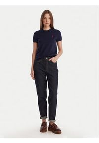 Polo Ralph Lauren T-Shirt 211971872004 Granatowy Slim Fit. Typ kołnierza: polo. Kolor: niebieski. Materiał: bawełna #5