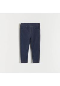 Reserved - Jeansowe legginsy - Granatowy. Kolor: niebieski. Materiał: jeans #1