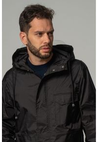 Kenzo - KENZO Czarna męska kurtka wiatrówka z kapturem, Rozmiar M. Typ kołnierza: kaptur. Kolor: czarny #2