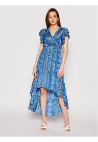 Iconique Sukienka codzienna Donna IC21 128 Niebieski Regular Fit. Okazja: na co dzień. Kolor: niebieski. Materiał: włókno. Typ sukienki: proste. Styl: casual
