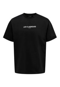 Only & Sons T-Shirt 22027063 Czarny Regular Fit. Kolor: czarny. Materiał: bawełna