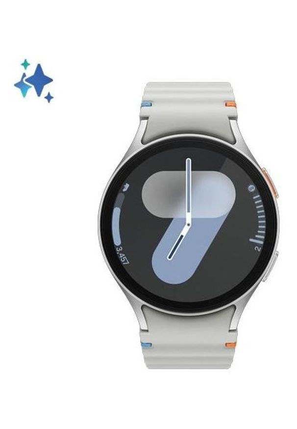 SAMSUNG - Samsung Galaxy Watch 7 LTE 44mm Srebrny (L315). Rodzaj zegarka: cyfrowe. Kolor: srebrny. Materiał: skóra. Styl: casual
