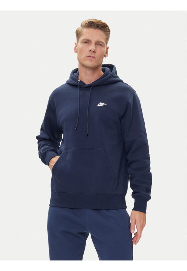 Nike Bluza Club Ft FN3859 Granatowy Regular Fit. Kolor: niebieski. Materiał: bawełna