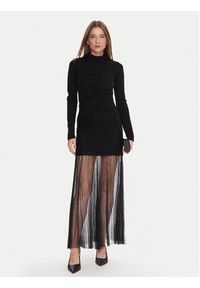 TwinSet - TWINSET Sukienka dzianinowa 252TT3262 Czarny Regular Fit. Kolor: czarny. Materiał: syntetyk