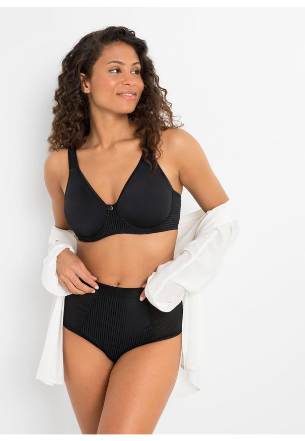 bonprix - Biustonosz minimizer z wyściełanymi ramiączkami. Kolor: czarny