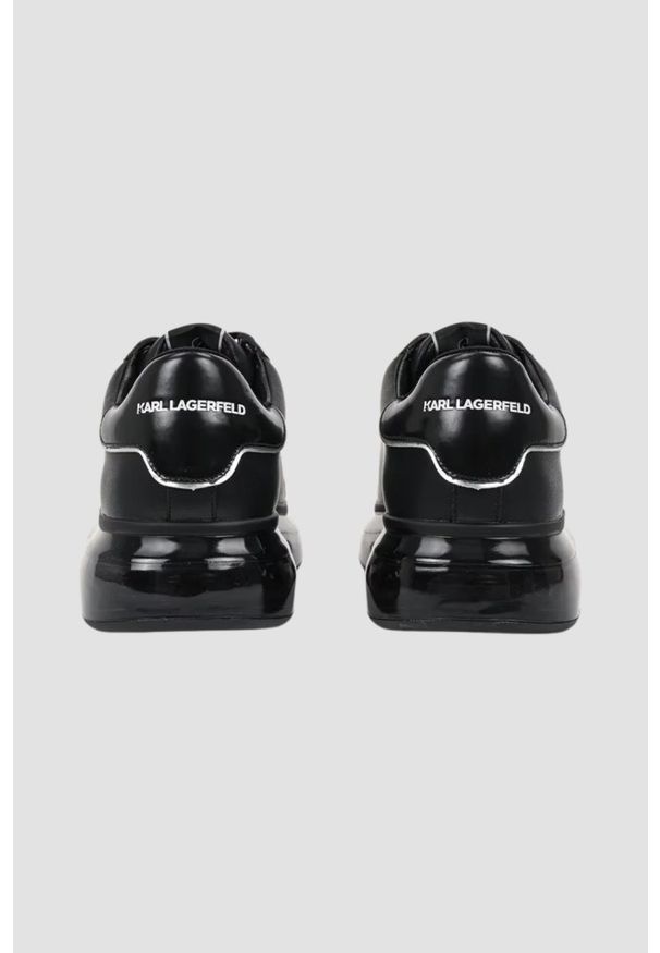 Karl Lagerfeld - KARL LAGERFELD Czarne męskie sneakersy skórzane Kapri Kushion NFT. Okazja: na co dzień. Kolor: czarny. Materiał: skóra