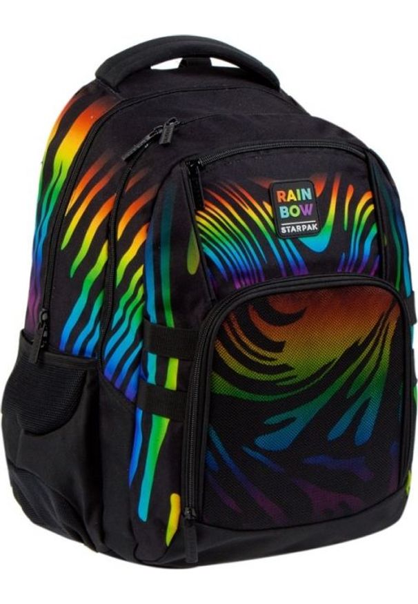Starpak Plecak szkolny Rainbow czarny. Kolor: czarny
