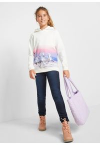 bonprix - Bluza z kapturem z czystej bawełny. Typ kołnierza: kaptur. Kolor: biały. Materiał: bawełna #3