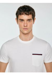 Big-Star - Koszulka męska z kieszonką biała Toms 100. Okazja: na co dzień. Kolor: biały. Materiał: dzianina, bawełna. Wzór: aplikacja. Styl: casual #3