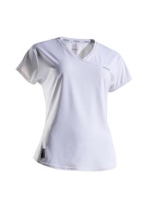 ARTENGO - Koszulka tenisowa TS Soft 500 damska. Kolor: biały. Materiał: poliester, materiał, elastan. Długość: krótkie