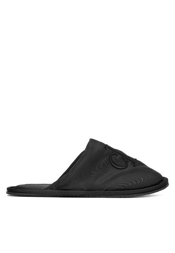 Calvin Klein Jeans Kapcie Slipper Satin Moire YW0YW02053 Czarny. Kolor: czarny. Materiał: materiał