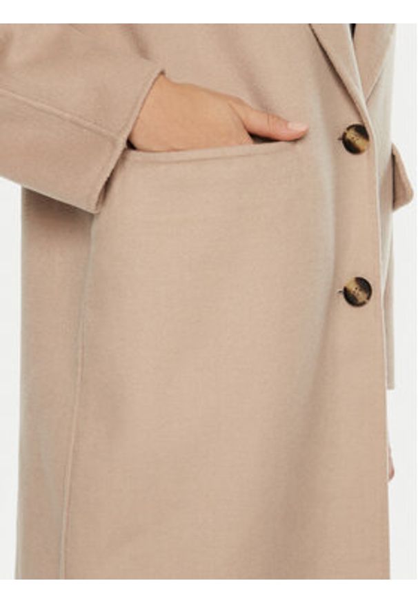 AMERICAN VINTAGE - American Vintage Płaszcz wełniany Dadoulove DADO17KH24 Beżowy Oversize. Kolor: beżowy. Materiał: syntetyk. Styl: vintage