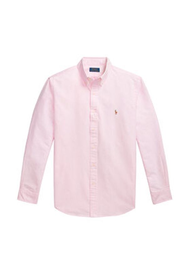 Polo Ralph Lauren Koszula 710953704001 Różowy Custom Fit. Typ kołnierza: polo. Kolor: różowy. Materiał: bawełna