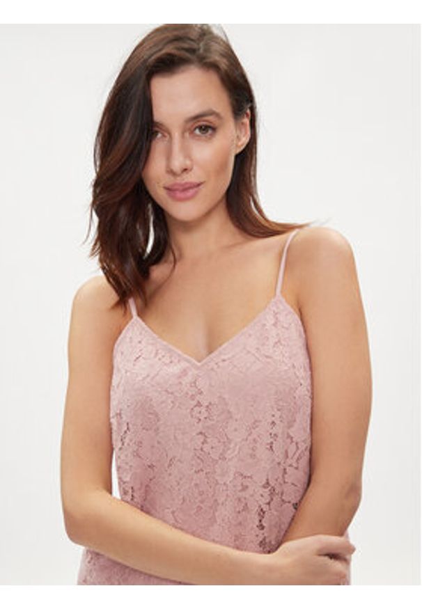 YAS Top Perla 26032812 Różowy Regular Fit. Kolor: różowy. Materiał: syntetyk
