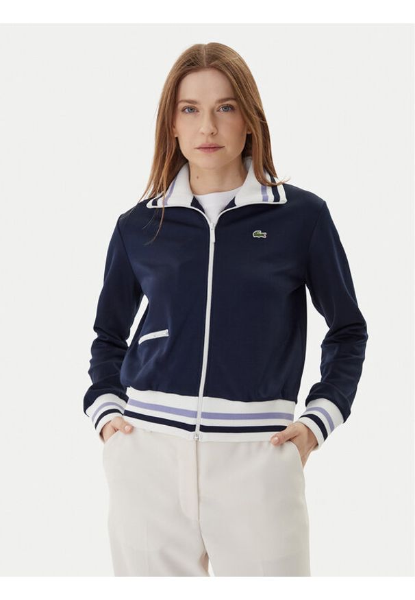 Lacoste Bluza SF5252 Granatowy Regular Fit. Kolor: niebieski. Materiał: bawełna