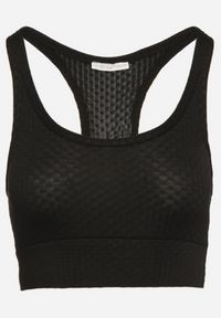 Born2be - Czarny Biustonosz Top Sportowy z Elastycznego Materiału Revettia. Okazja: na co dzień. Kolor: czarny. Materiał: materiał. Styl: sportowy #7