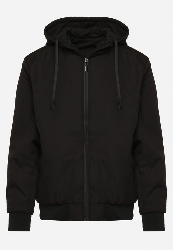 Born2be - Czarna Kurtka Dwustronna ze Ściągaczami i Odpinanym Kapturem Xerissa. Kolor: czarny