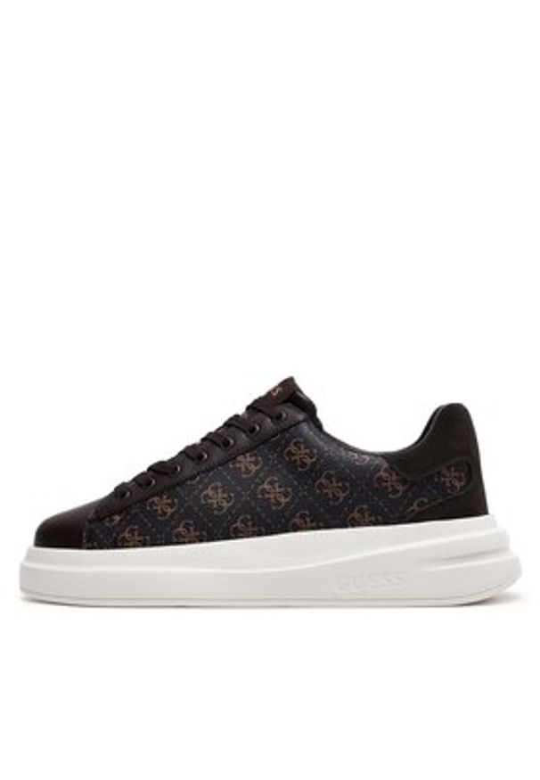 Guess Sneakersy Elba FMPVIB FAL12 Brązowy. Kolor: brązowy. Materiał: skóra