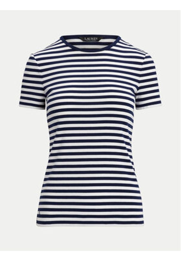 Lauren Ralph Lauren - LAUREN RALPH LAUREN T-Shirt 200957662001 Granatowy Slim Fit. Kolor: niebieski. Materiał: bawełna