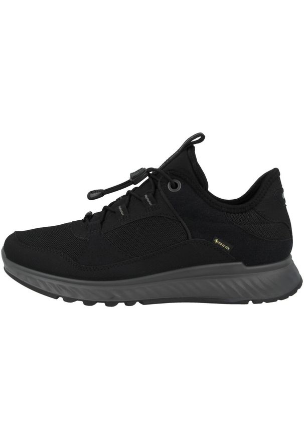 ecco - Buty do chodzenia damskie Ecco Sneaker Exostride W Low Gtx Tex. Kolor: czarny. Materiał: materiał. Szerokość cholewki: normalna. Sport: turystyka piesza