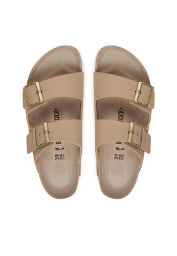 Birkenstock Klapki Arizona 1031438 Beżowy. Kolor: beżowy. Materiał: skóra