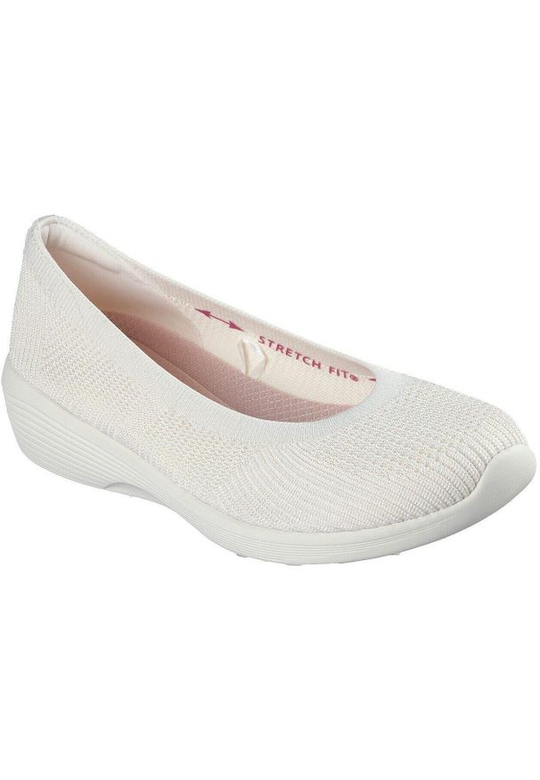 skechers - Baleriny damskie Skechers Arya Fancy You. Kolor: beżowy. Materiał: materiał. Sport: fitness