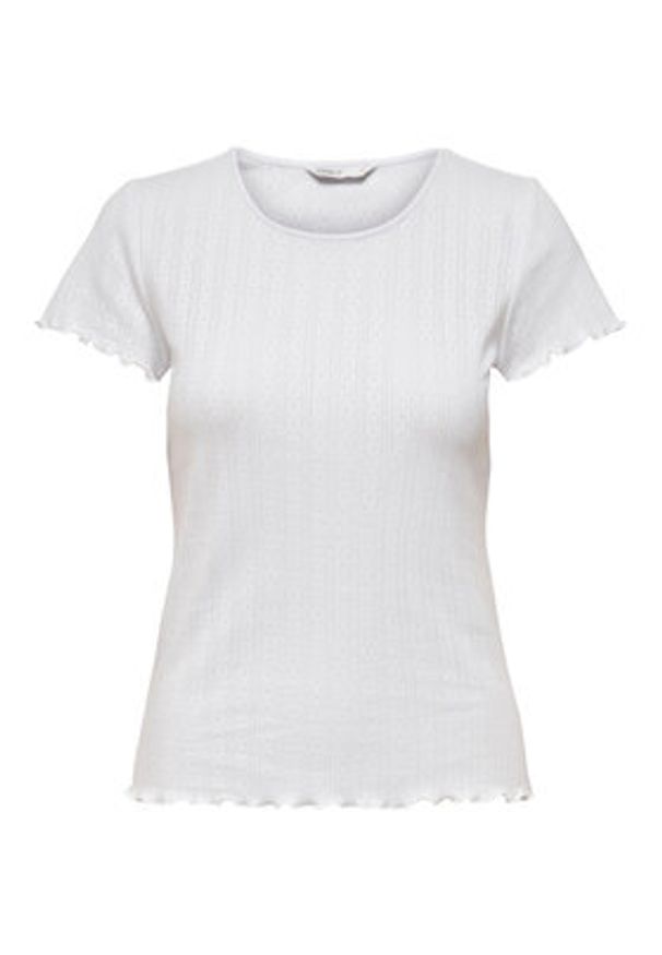 only - ONLY T-Shirt Carlotta 15256154 Biały Tight Fit. Kolor: biały. Materiał: bawełna