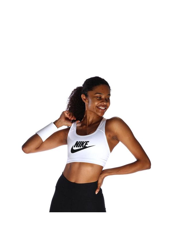 Stanik Sportowy Nike Bra Swoosh Futura. Kolor: biały
