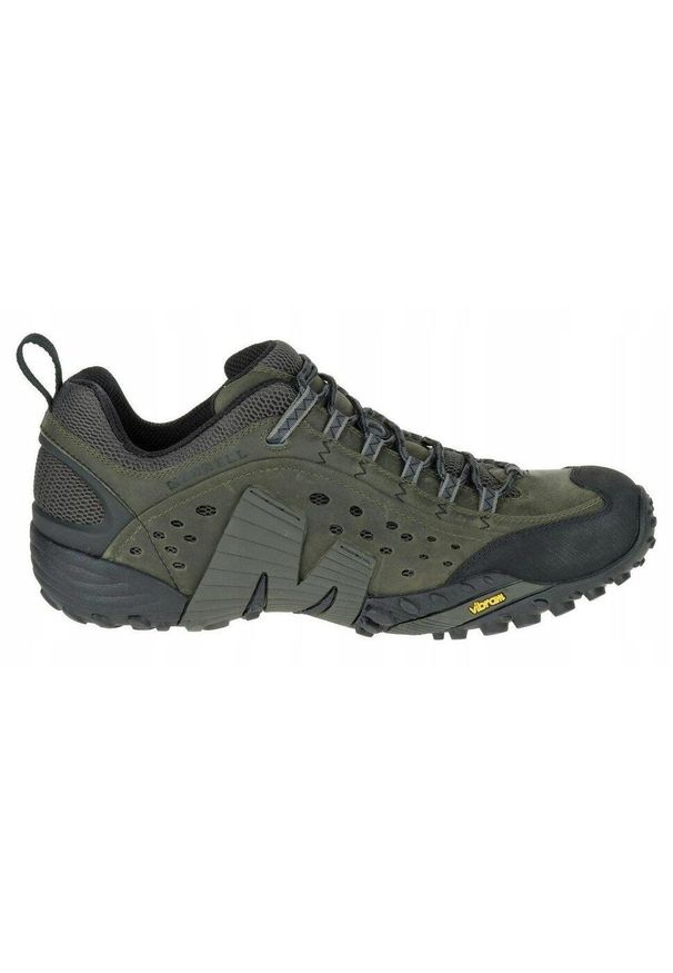Buty Trekkingowe Męskie Merrell Intercept. Okazja: na co dzień. Kolor: szary. Materiał: skóra