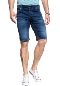 Mustang - SPODENKI MUSTANG Chicago Short DENIM BLUE 1008363 5000 682. Materiał: denim #1