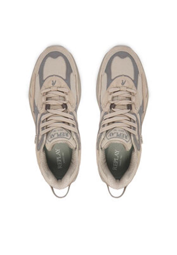 Replay - REPLAY Sneakersy GMSD5 .000.C0004T Beżowy. Kolor: beżowy. Materiał: materiał