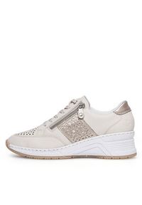 Rieker Sneakersy N4344-60 Écru. Materiał: skóra #3
