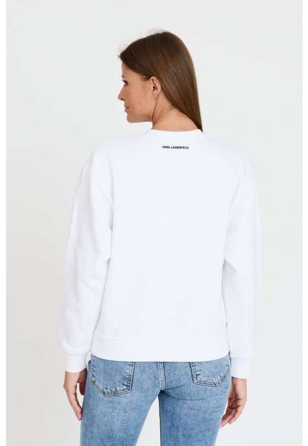 Karl Lagerfeld - KARL LAGERFELD Biała bluza damska Ikonik 2.0. Kolor: biały. Materiał: bawełna